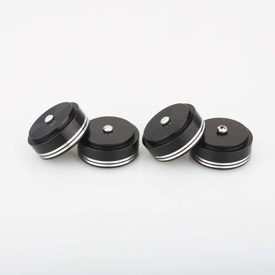 4pcs 39 x 17mm Aluminum Audio Amplifier Speaker Feet Spikes Black/Silver Ring Machine Mats Pads (Color : Black Color)