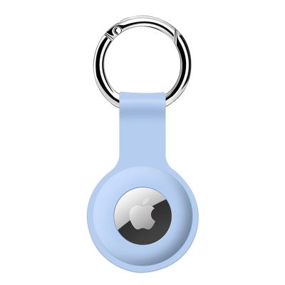 ColorCoral Case for AirTags Ultra Light Silicone Sleeve for AirTags Durable Anti-Scratch Protective Skin Cover with Anti-Losing Keychain Ring Accessory Compatible with Apple AirTags Lightblue