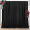 10ft x 10ft Wrinkle Free Black Backdrop Curtains for Parties, 2 Panels 5ftx10ft Polyester Photo Backdrop Drapes for Wedding Birthday Graduation Photography Background view 1