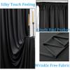 10ft x 10ft Wrinkle Free Black Backdrop Curtains for Parties, 2 Panels 5ftx10ft Polyester Photo Backdrop Drapes for Wedding Birthday Graduation Photography Background view 2