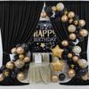 10ft x 10ft Wrinkle Free Black Backdrop Curtains for Parties, 2 Panels 5ftx10ft Polyester Photo Backdrop Drapes for Wedding Birthday Graduation Photography Background view 3