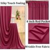 10ft x 10ft Wrinkle Free Maroon Backdrop Curtains for Parties, 2 Panels Silky Polyester Photo Backdrop Drapes for Wedding Birthday Christmas Photography Background Stand view 2