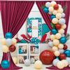 10ft x 10ft Wrinkle Free Maroon Backdrop Curtains for Parties, 2 Panels Silky Polyester Photo Backdrop Drapes for Wedding Birthday Christmas Photography Background Stand view 3