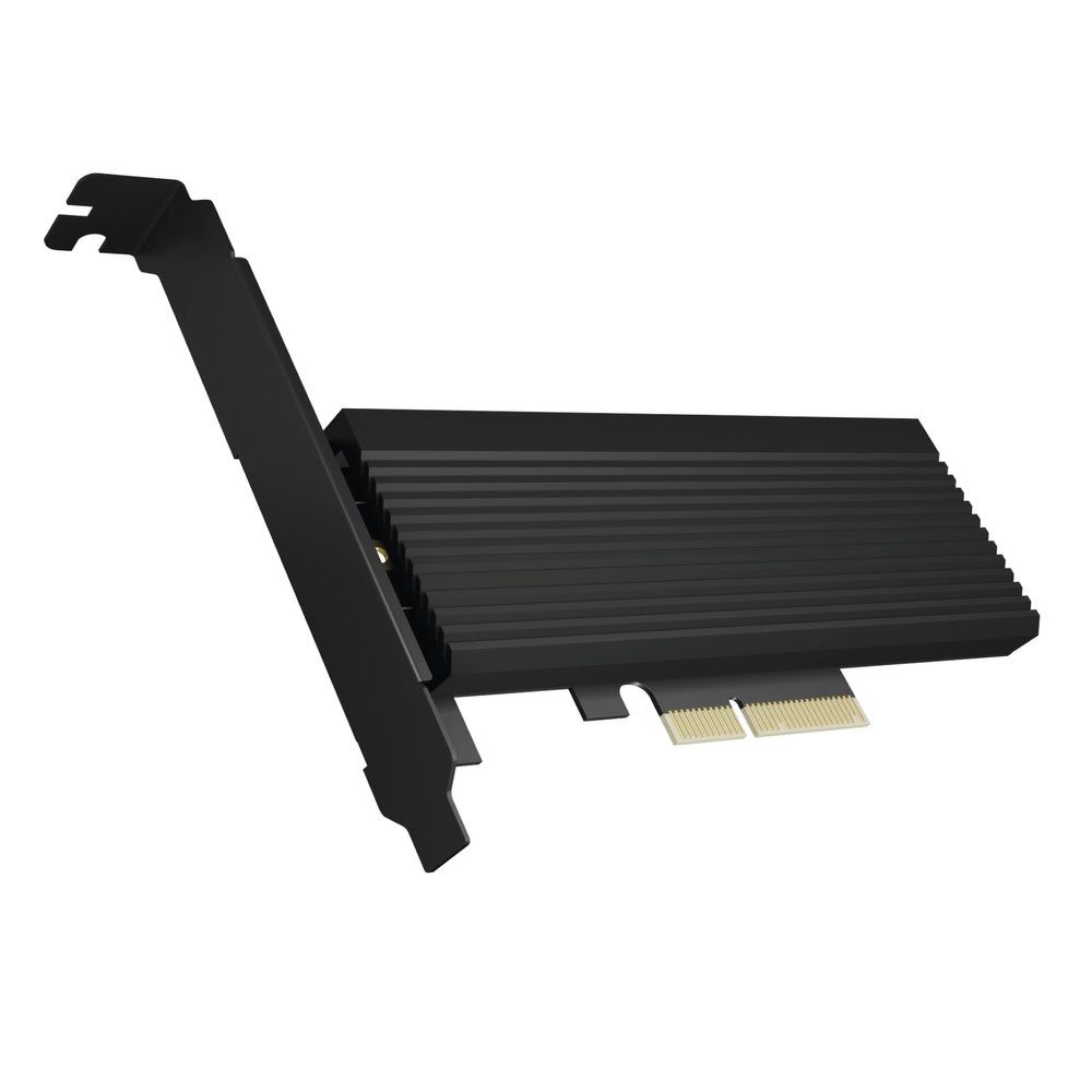 ICY BOX NVMe M.2 SSD to PCIe 4.0 X4 with Aluminium Heatsink Adapter Card for Key-M with USB C IB-PCI208-HS