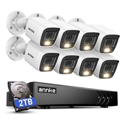 ANNKE 16CH 3K Lite Security Camera System, Wired Surveillance System Indoor Outdoor 2TB Hard Drive, 8X 1080P IP67 Home CCTV Cameras with Smart Dual Light, AI Motion Detection, Easy Remote Access