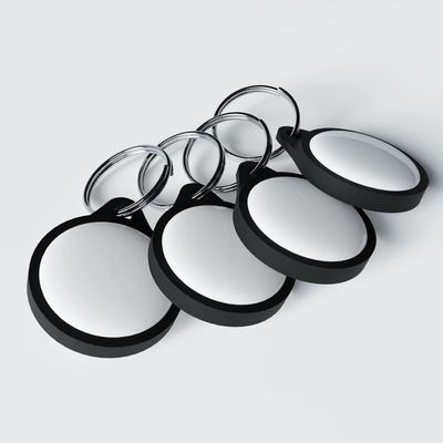 3D Cabin Product Compatible with AirTag - Keyring Holder Attachment (4 Pack) Low Profile for Tracking Device - Pop Fit Black
