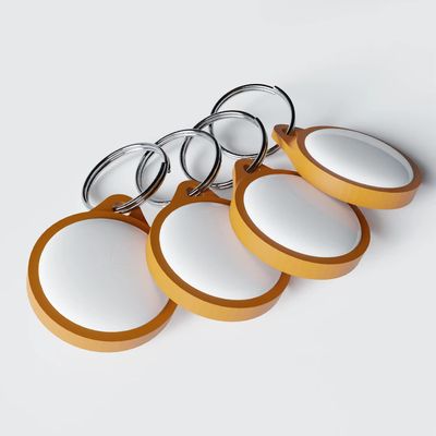 3D Cabin Keyring Holder Attachment Compatible with the AirTag (4 Pack) Low Profile for Tracking Device - Pop Fit Orange