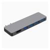 QAZWSXED LESANGBAIHUODIAN 6-in-1 Dual Type-C Hub Portable Converter Splitter Fit for MacBook Pro/Air 4K HDMI-Compatible/USB 3.0/PD/USB-C Adapter view 1