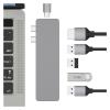 QAZWSXED LESANGBAIHUODIAN 6-in-1 Dual Type-C Hub Portable Converter Splitter Fit for MacBook Pro/Air 4K HDMI-Compatible/USB 3.0/PD/USB-C Adapter view 2