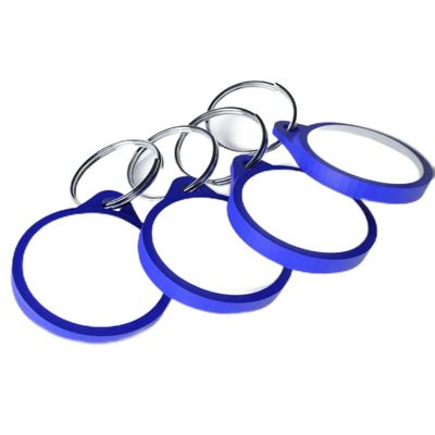 3D Cabin Product Compatible with AirTag Keyring Holder Attachment (4 Pack) Low Profile for Tracking Device - Pop Fit - Blue