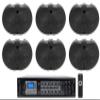 Rockville D4-70 Bundle: (6) Dual 4 in 70V Black Wall Mount Speakers 6.6 lbs, 12.05x6.6x8.7 in, 70Hz20kHz, 96dB Sensitivity, RCS350-6 350-Watt 6-Zone Commercial Amplifier with Bluetooth, 7-Items view 1