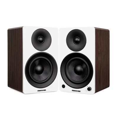 Fluance Ai41 Powered 2-Way 2.0 Stereo Bookshelf Speakers with 5" Drivers, 90W Amplifier for Turntable, TV, PC and Bluetooth 5 Wireless Music Streaming with RCA, Optical & Subwoofer Out (White Walnut)