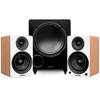 Fluance Ai41 Powered 5" Stereo Bookshelf Speakers (Lucky Bamboo), DB10 10" Low Frequency Ported Front Firing Powered Subwoofer (Black Ash), 15 Feet RCA Ultimate Performance Collection Subwoofer Cable view 1