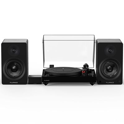 Fluance Reference RT83 High Fidelity Vinyl Turntable (Piano Black), PA10 Phono Preamp and Ai61 Powered 6.5" Bookshelf Speakers (Black Ash), Ortofon 2M Red Cartridge, 120W Class D Amplifier, Bluetooth