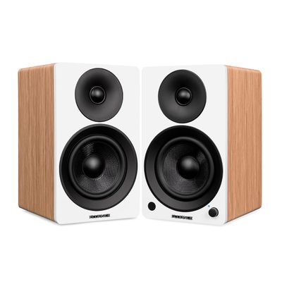 Fluance Ai61 Powered 2-Way 2.0 Stereo Bookshelf Speakers with 6.5" Drivers, 120W Amplifier for Turntable, TV, PC and Bluetooth 5 Wireless Music Streaming - RCA, Optical, USB & Sub Out (Lucky Bamboo)