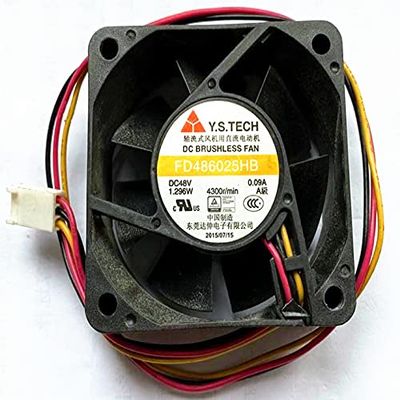 FD486025HB 60x60x25mm 48V 0.09A 3-Pin Cooling Fan