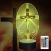 Attivolife Cross 3D Night Light, Jesus Catholic Illusion Hologram Lamp 16 Color Changing with Remote Control + Timer, LED Best Birthday Christian Gift for Religious Women Mothers Day Present view 1