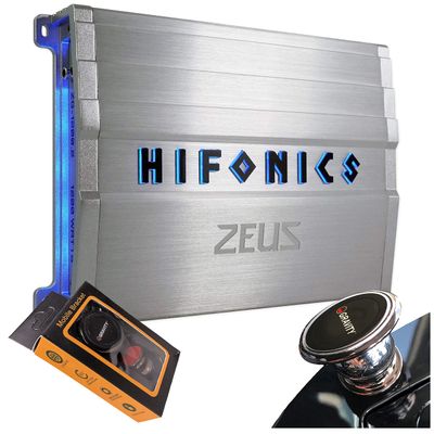 Hifonics ZG-1200.2 Zeus Gamma 2 Channel Super A/B Class 1200 Watt Car Audio Sound System Subwoofer Speaker Amp Amplifier with Gravity Magnet Phone Holder Bundle