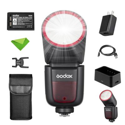 Godox V1-C V1C Godox Flash Speedlight Round Head Speedlite, 2.4G X Wireless HSS 76Ws Speedlight Flash for 6D 7D 50D 60D 500D 550D 600D 650D 1000D 1100D 1DX 580EX II 5D Mark II III (V1C USA Version)