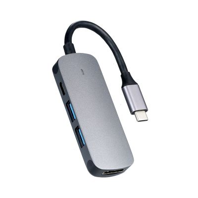 QAZWSXED LESANGBAIHUODIAN Type-C 4-in-1 Hub Type-C to Adapter Support 4K@30Hz/USB3.0 with Speed up to 5Gbps/USB 2.0/Type-C 5V Power Input/Plug&Play Grey