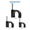 ERKXD Cable Clips Black with Steel Nails 10mm Wire Clips to Wall, Black Round Cable Nail Clips (0.39in/10mm) view 2
