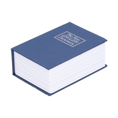Mini Box,Simulation Book Security Money Jewelry Box,with Lock Keys,for Children and Friends(Blue)