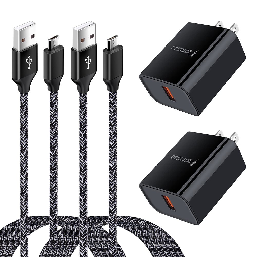 Android Phone Fast Charger,Quick3.0 USB Fast Wall Charger Plug Micro USB Cable 6FT Compatible for Samsung Galaxy J3 J5 J7 J8 S7 S6 A10 A02 A6 A01, LG Stylo 2 3 Plus, Moto G/X/E E4 E5 E6s E7 G5 Plus