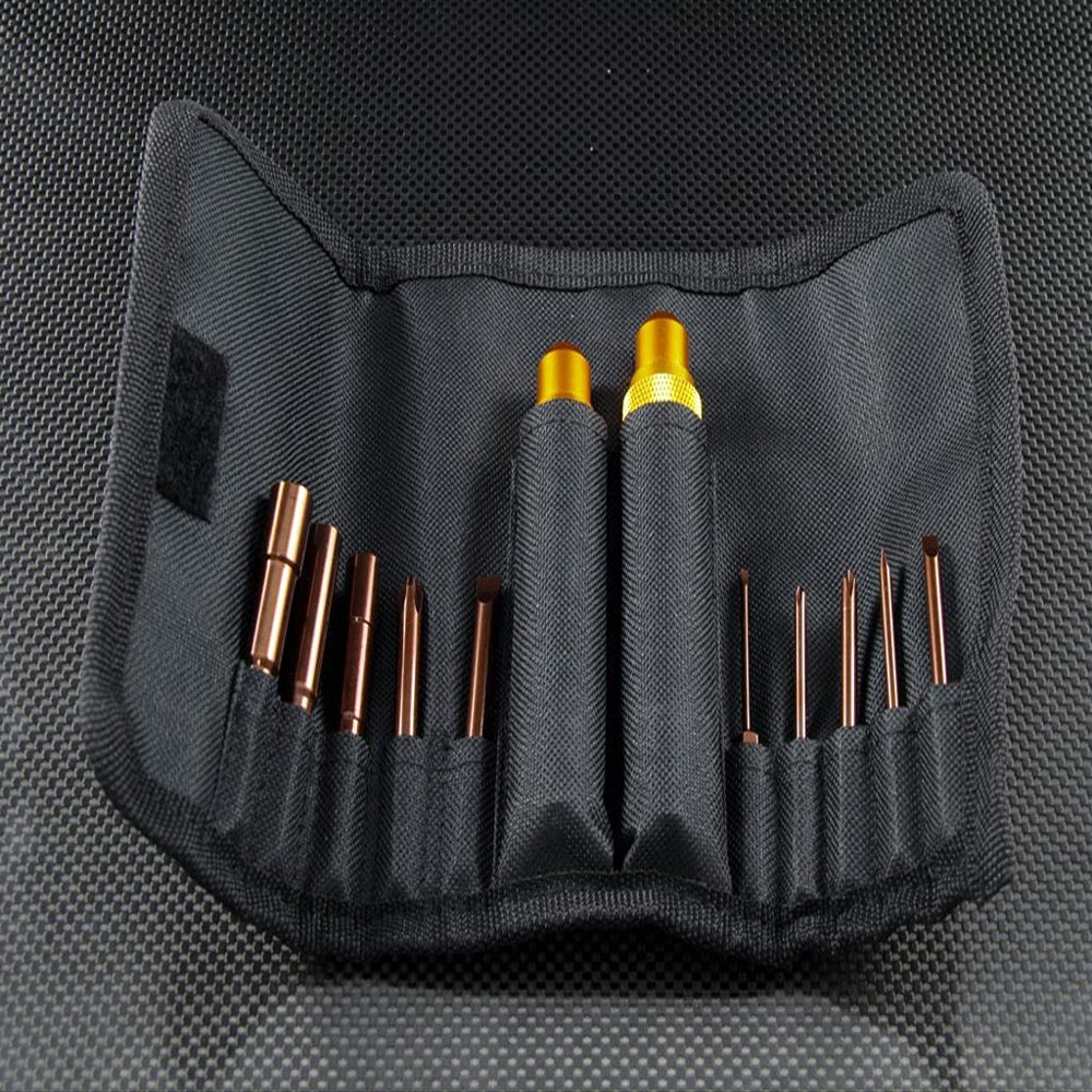 Roadtech Tool Set with Handles + Slot Pins + Phil Pins + Socket Wrench in Fashionable Tool Bag - Gold