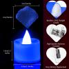 Honoson 12 Pcs Blue LED Tea Light Candle with 600 Pcs Artificial Blue Rose Petals for Romantic Night Proposal Valentine Anniversary Wedding Honeymoon view 4
