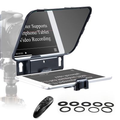 Desview T3 Teleprompter for Camera & Smartphone - Supports iPad/Tablet up to 10" - Beam Splitter Glass with Bluetooth Remote - Wide Angle Support for YouTube, TikTok & Live Streaming