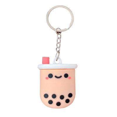 Yatchen Cute Silicone Case for AirTag Finder, Cool Fun 3D Cartoon Bubble Tea Cover with Keychain Tracker Bluetooth Skin Protector for AirTags 2021 (Bubble Tea, 1 Pack)