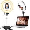 Desk Ring Light with Stand - 10.5'' Desktop Ring Light with Phone Holder for Video Recording, Circle Light for Computer Zoom Meeting Video Conference Lighting Video Calls Podcast Streaming view 1