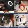 Desk Ring Light with Stand - 10.5'' Desktop Ring Light with Phone Holder for Video Recording, Circle Light for Computer Zoom Meeting Video Conference Lighting Video Calls Podcast Streaming view 2