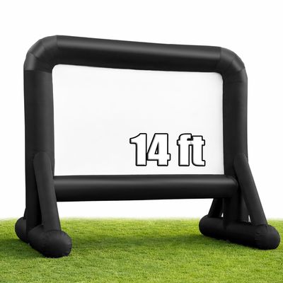 14 FT Inflatable Movie Screen Outdoor Projector Screen for Outside Backyard Movie Night Easy Setup Mega Blow Up Screen, Great for Barbecue Pool Party Outdoor Drive-in Theater - Front/Rear Projection