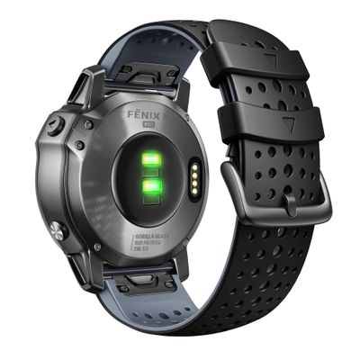 NotoCity for Garmin Fenix 5X Fenix 7X Sport Silicone Watch Band 26mm Replacement Strap for Fenix 6X/6X Pro/5X Plus/Tactix 7 Pro/Enduro 2/Fenix 3/Descent Mk2 (Black-Gray)