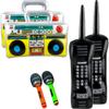 Trounistro 6 Pack Inflatable Radio Boombox Inflatable Mobile Phone Blow up Microphones for 80s 90s Party Decorations Hip Hop Theme Birthdays Party Supplies view 1