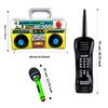 Trounistro 6 Pack Inflatable Radio Boombox Inflatable Mobile Phone Blow up Microphones for 80s 90s Party Decorations Hip Hop Theme Birthdays Party Supplies view 2