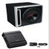 Alpine R2-SB12V 12" Loaded Subwoofer Box w/ R2-W12D4 Sub+S-A60M Amp+Bass Knob view 1