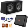 JBL JBLSTAGE1220BAM 2-12" Loaded Subwoofer Enclosure Club-A6001A 600 Watt Mono Amplifier and Wiring Kit view 1