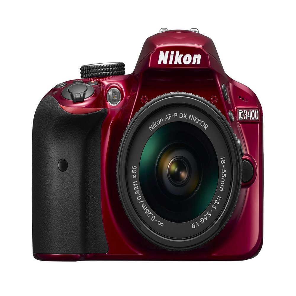 Nikon D3400 w/ AF-P DX NIKKOR 18-55mm f/3.5-5.6G VR (Red) (Renewed)