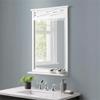Coventry Bath Mirror, 24 in. W x 35 in. H, White Wood Frame, Decorative Design, Beveled Glass, Attached Shelf for Toiletries/Decor, Moisture Resistant, Ideal for Modern to Traditional Bathroom Styles view 2