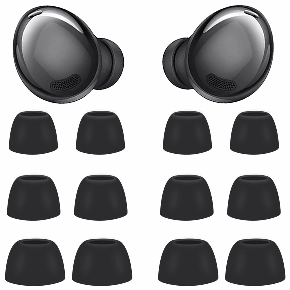 6 Pairs Replacement Galaxy Buds Pro Eartips Earbuds, S/M/L 3 Size Silicone Rubber Flexible Ear Tips Buds Wing Tips Fit in Case Compatible with Samsung Galaxy Buds Pro - Phantom Black