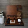 2 Phone Wooden Docking Station, Personalized desk organizer, Nightstand Docking Station, Gift for Men, Anniversary Gift, Fathers Day Gift view 3