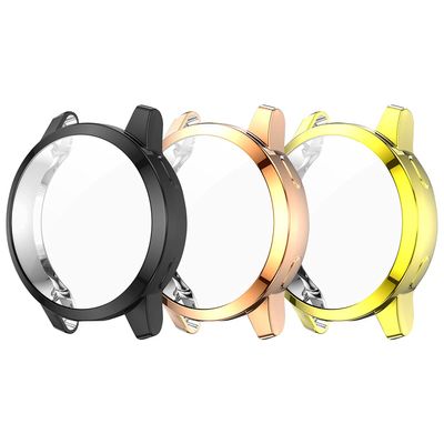 Protector case Compatible for Garmin Venu 2S Smart Watch,TPU Bumper Full Cover All-Around Protective Shell for Venu 2S/Vivoactive 4S(Black+Gold+Rosegold)