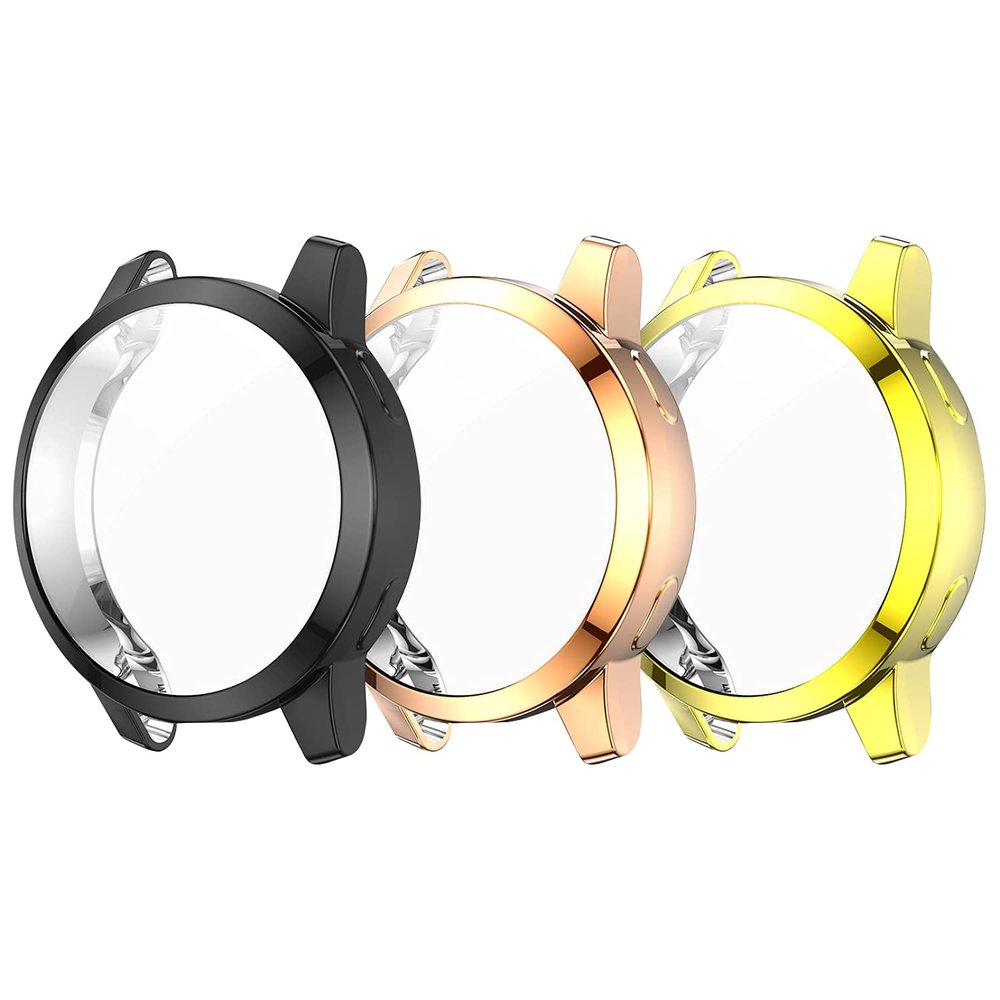 Protector case Compatible for Garmin Venu 2S Smart Watch,TPU Bumper Full Cover All-Around Protective Shell for Venu 2S/Vivoactive 4S(Black+Gold+Rosegold)