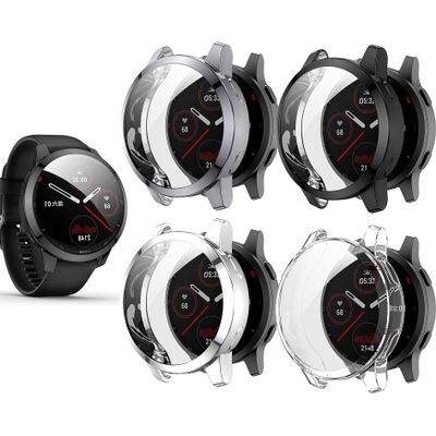 Protector case Compatible for Garmin Venu 2S Smart Watch,TPU Bumper Full Cover All-Around Protective Shell for Garmin Venu 2S/Vivoactive 4S(Black+Gray+Siliver+Clear)
