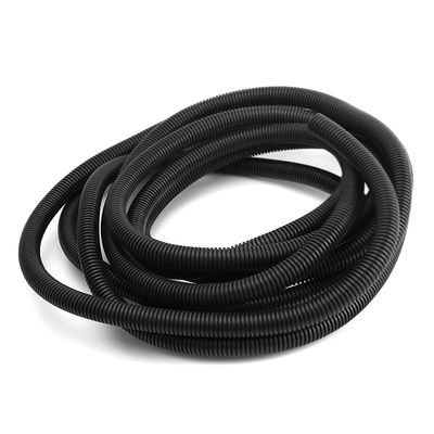 Bettomshin 1Pcs 19.68Ft Length 0.56Inch ID Corrugated Tube, Wire Conduit, Not-Split Flexible Bellows Tube Pipe Polypropylene PP for Pond Liquid Air Conditioner Cable Cover Sleeve Black
