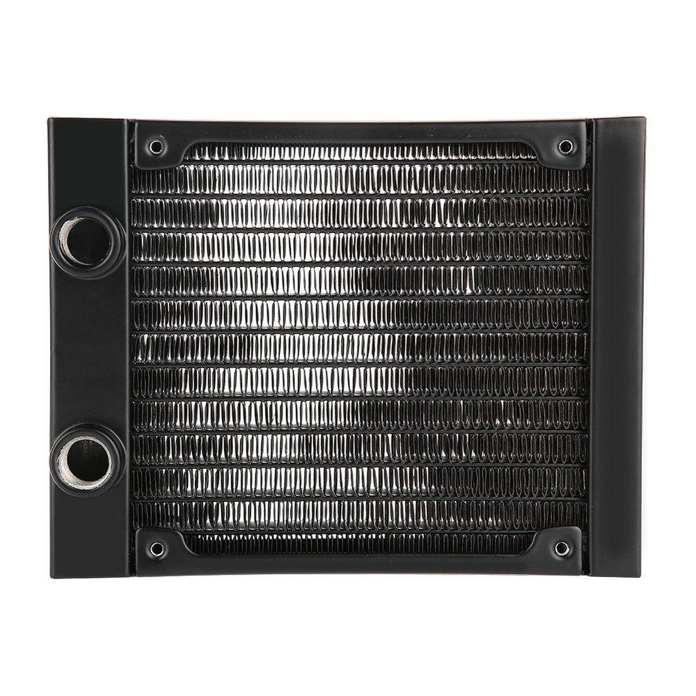 12 Pipe Heat Exchanger Radiator, Liquid Cooler with Water Separator, G1/4Thread Copper Fin Water Cooler Tube for PC CPU Water Cool System Computer(120mm)