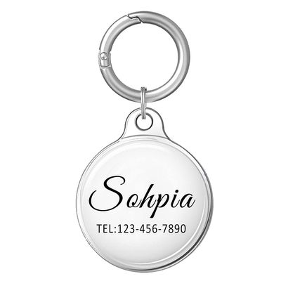 [2 PCS] Custom Name Compatible with Apple AirTags,Personalized Text Protective AirTags Case Cover with Anti-Lost Keychain,Design Your Own AirTags Holder