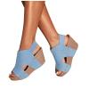 ZBYY Women's Peep Toe Wedge Sandal Comfort Slip On Platform Sandal Summer Bohemian Slingback Beach Espadrille Sandals view 2